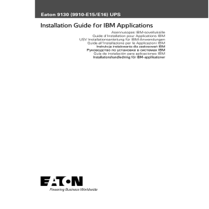 Eaton 9130 (9910-E15/E16) UPS - Installation Guide for IBM