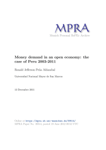 Money demand in an open economy: the case of Peru 2003-2011