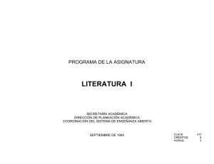 Literatura I - Colegio de Bachilleres