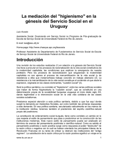 La mediación del "higienismo" en la génesis del Servicio Social en