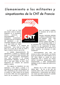 Llamamiento a los militantes y simpatizantes de la CNT de Francia