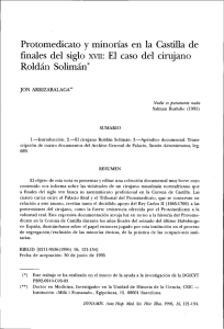 Protomedicato y minorías en la Castilla de finales del siglo XVII: El