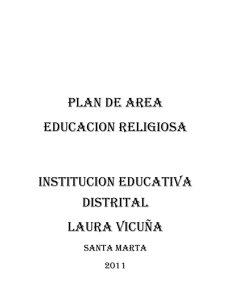 PLAN DE AREA EDUCACION RELIGIOSA INSTITUCION