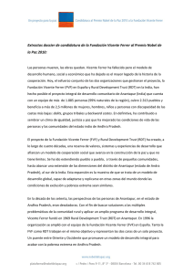Extractos dossier de candidatura de la Fundación Vicente Ferrer al