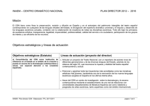 Plan Director 2012-2016 - Centro Dramático Nacional