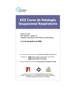 XIII Curso de Patología Ocupacional Respiratoria