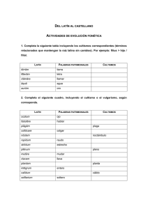 del latín al castellano actividades de evolución fonética