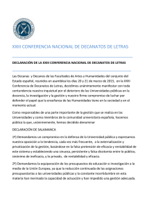 XXIII CONFERENCIA NACIONAL DE DECANATOS DE LETRAS