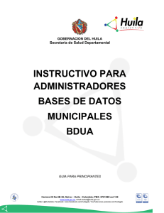 instructivo para administradores bases de datos municipales bdua
