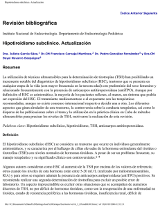Hipotiroidismo subclínico. Actualización
