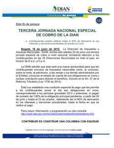 TERCERA JORNADA NACIONAL ESPECIAL DE COBRO DE LA DIAN