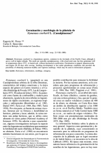 Germinación y morfología de la plántula de Hymenaea courbaril L