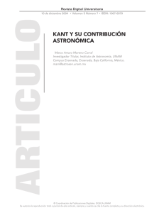 kant y su contribución astronómica