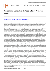 Gramatica A Direct Object Pronouns Answers