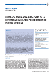 Ecografía translabial intraparto en la determinación del tiempo de