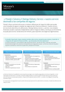 « Moody`s Solvency II Ratings Delivery Service » nuestro servicio
