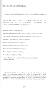 revistas extranjeras - Academia Nacional de Ciencias Morales y
