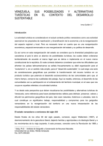 venezuela, sus posibilidades y alternativas turísticas en el contexto