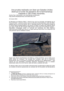 2015-03-25 Prueba con Laser por EE.UU. destruye Germanwings