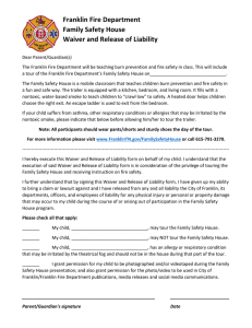Franklin Fire Department Family Safety House Waiver and Release