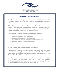 clausula de arbitraje - CANACO San Luis Potosí