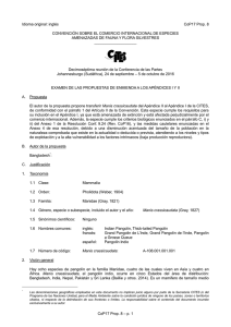 Proposal for amendment of Appendix I or II for CITES CoP16