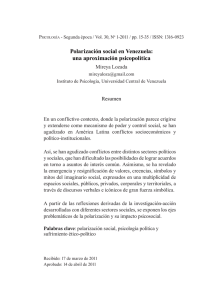 Polarización social en Venezuela: una aproximación psicopolítica