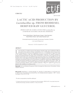 LACTIC ACID PRODUCTION BY Lactobacillus sp. FROM