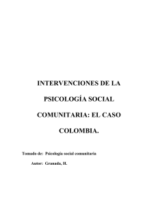 intervenciones de la psicología social comunitaria: el caso colombia.