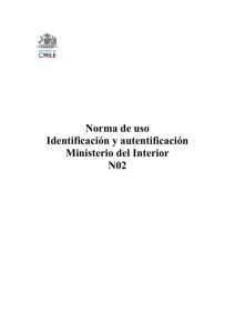 Norma de uso Identificación y autentificación Ministerio del Interior