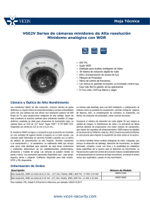 www.vicon-security.com Hoja Técnica V662V Series de cámaras