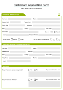 Participant-Application form