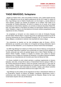 YAGO MAHÚGO, fortepiano - Centro Nacional de Difusión Musical