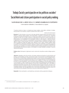 Trabajo Social y participación en las políticas sociales1 Social Work