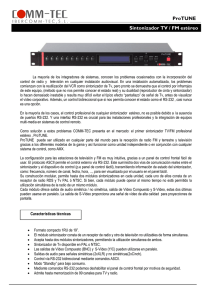 Sintonizador TV / FM estéreo ProTUNE - Comm-Tec