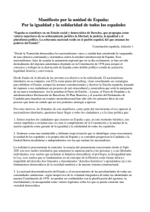 Manifiesto por la unidad de España - Ayuntamiento de Pajares de la
