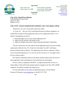 City of St. Cloud employment seekers can now apply online