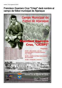 Francisco Guerrero Cruz "Crispi" dará nombre al campo de fútbol