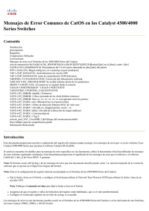 Mensajes de Error Comunes de CatOS en los Catalyst 4500