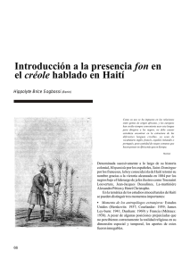 Introducción a la presencia fon en el créole hablado en Haití Hyppolite