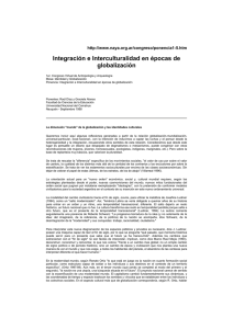 Integración e Interculturalidad en épocas de globalización