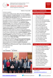 CANDIDATURA CHAPAPRÍA ELECCIONES JUNTA DIRECTIVA