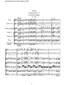 Concerto No.4 in D for Violin, K.218