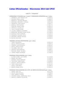 listas oficializadas del CPCE