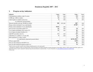 Dominican Republic 2007 – 2011 I. Progress on key