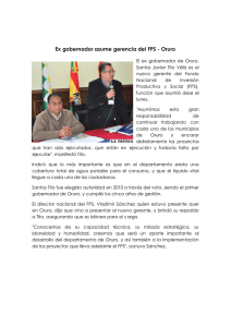 Ex gobernador asume gerencia del FPS - Oruro