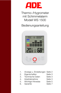 Thermo-/Hygrometer mit Schimmelalarm Modell WS 1500