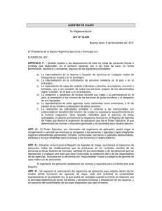 AGENTES DE VIAJES Su Reglamentación LEY Nº 18.829 Buenos
