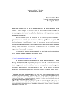 Informe de sitios web sobre Manuel González Prada