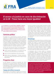 El acceso a la justicia en casos de discriminación en la UE – Pasos